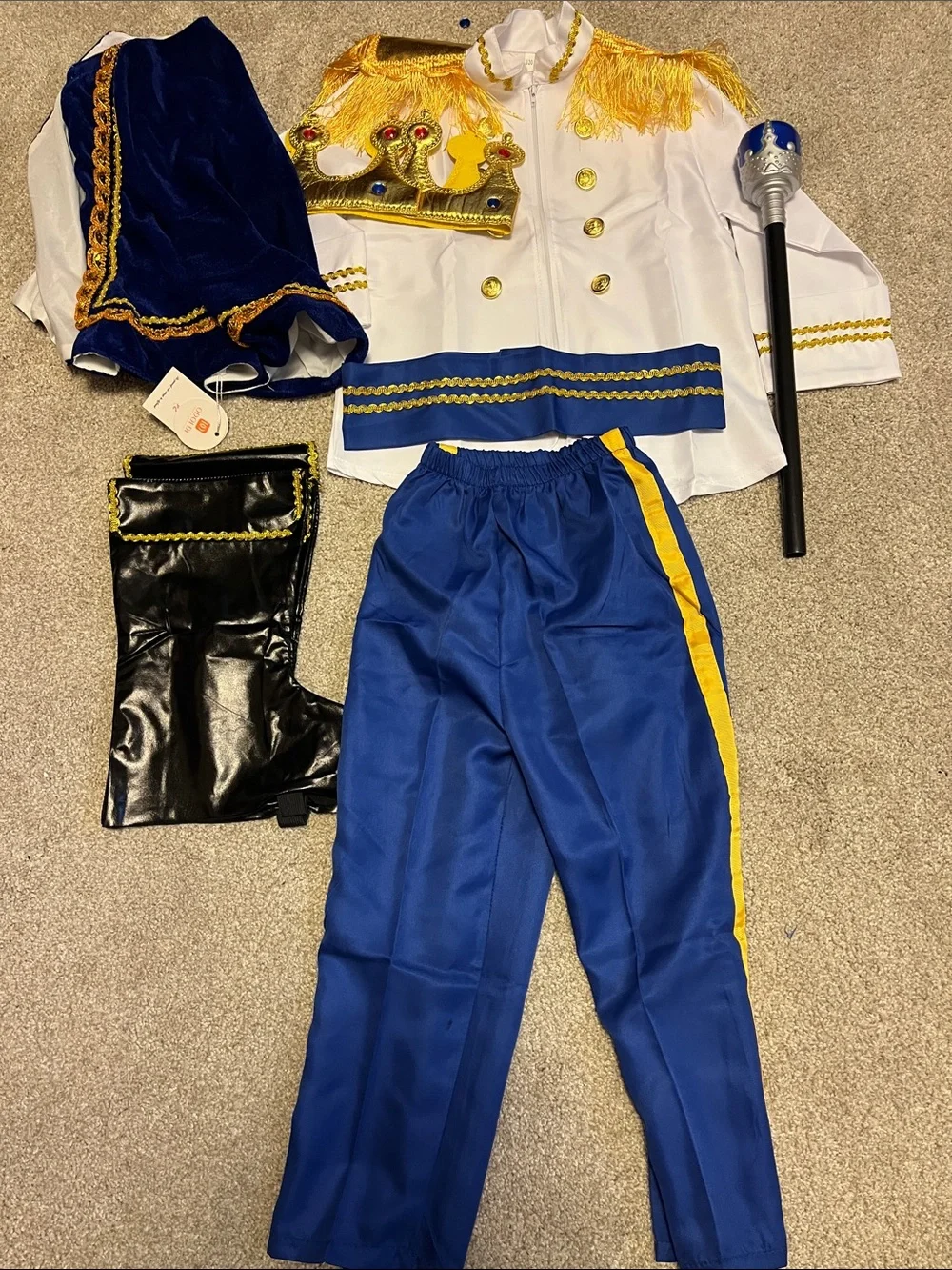 Royal Prince Costume Set in White and Blue - Kids